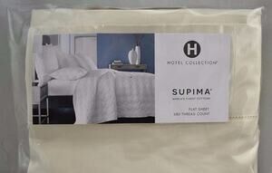 Hotel Collection 680 Thread Count Cotton KING EXTRA DEEP Flat Sheet Ivory
